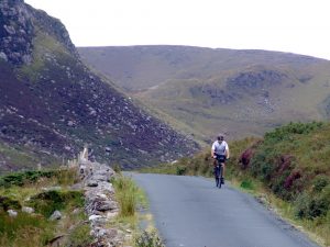 cycling down Granny Valley, in Donegal, Ireland