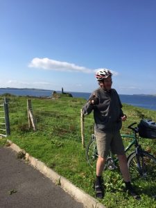 Stever at St, John's Point on Highlights of the Highlands, Irish bike tour.