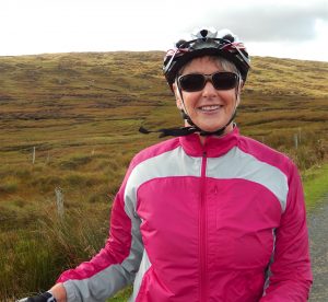 Kathy near Glencolmcille on Highlights of the Highlands Bike Tour
