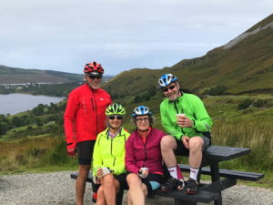 Relaxing on the cycle near Mount Errigal on a hike/bike tour with Ireland by Bike who are based in Carrick County Donegal Ireland