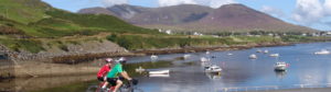 Cycling at Teelin Pier, Donegal