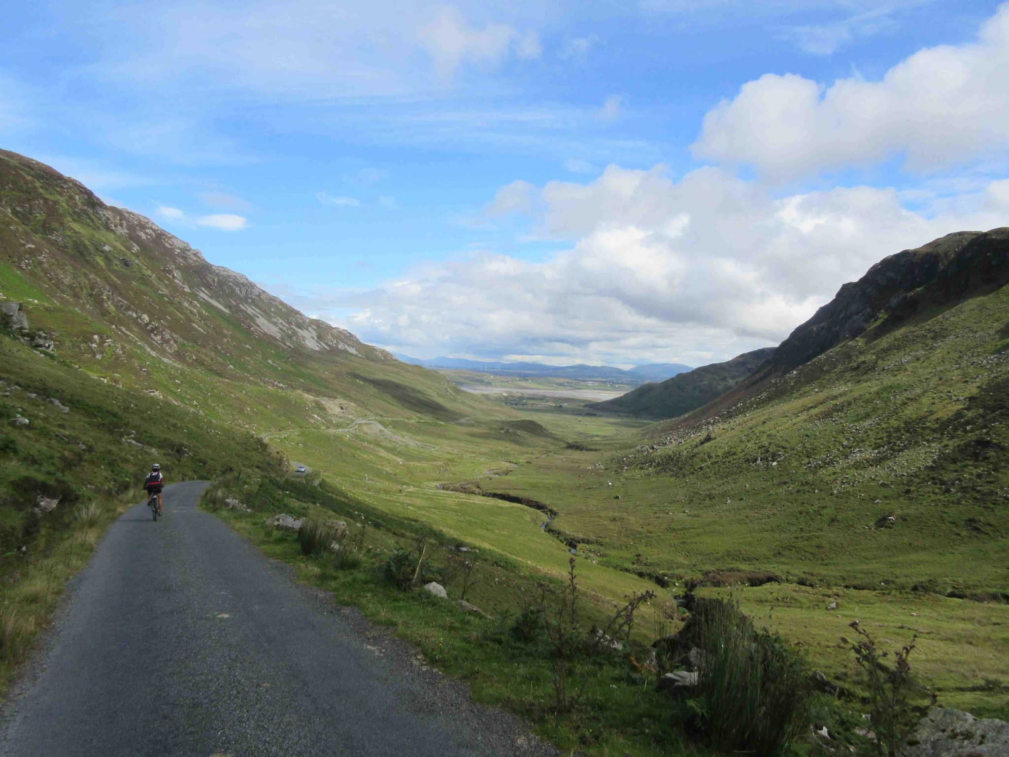 Biking down Granny Pass in South-West Donegal