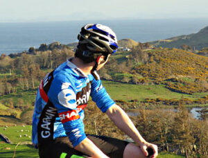 cyclist at Slieve League Donegal
