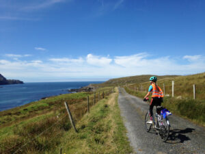Cyclist at Loughros Point, Donegal, Ireland