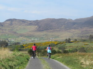 Cycling on a small road, Donegal, Ireland
