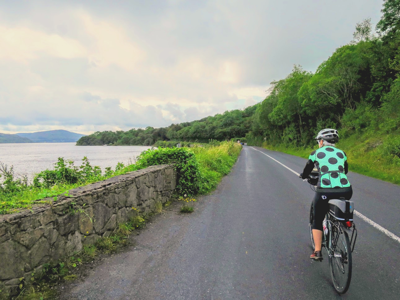 Cyclist at Lough Gill Lake, Ireland