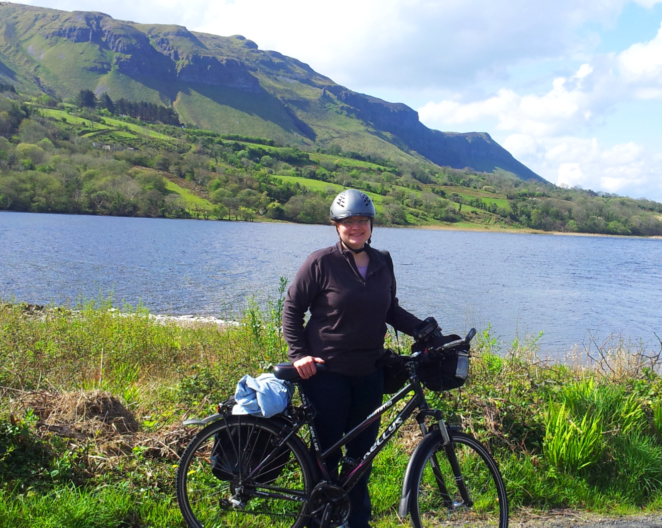 Cyclist at Glencar Lake