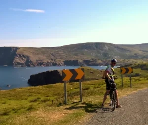 cycling at Glen Head, Glencolmcille, Donegal