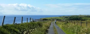Cyclist at St. John's Point in County Donegal, Ireland