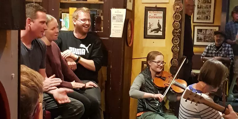 Musicians playing in pub setting